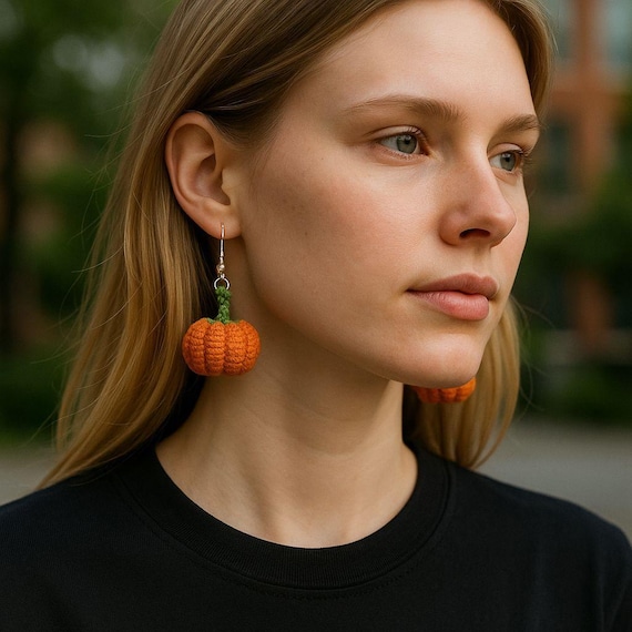 19 Fall Earrings With Leaves, Acorns and Pumpkins 18 Crocheted Pumpkins