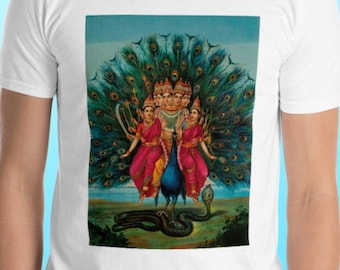Indian Hindu Deity Karttikeya (Murugan) T-shirt | Unique Original Artwork Tee