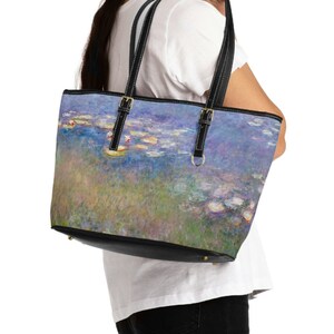 Monets "Water Lilies" Kunst-Umhängetasche | Einzigartige Damen PU-Ledertasche