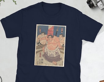 Sumo Wrestler T-Shirt: Japanese Wood Block Print Graphic Tee