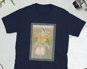 Hindu God Vishnu on Garuda T-shirt | Unique Original Historical Indian Artwork Tee