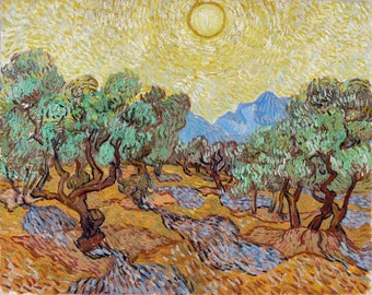 Van Gogh Olive Trees Painting: Fine Art Canvas Print