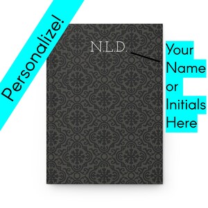 Personalized Hardcover Notebook | Custom Journal | Black Floral Matte Lined Paper A5 | Writing Journaling Note-taking