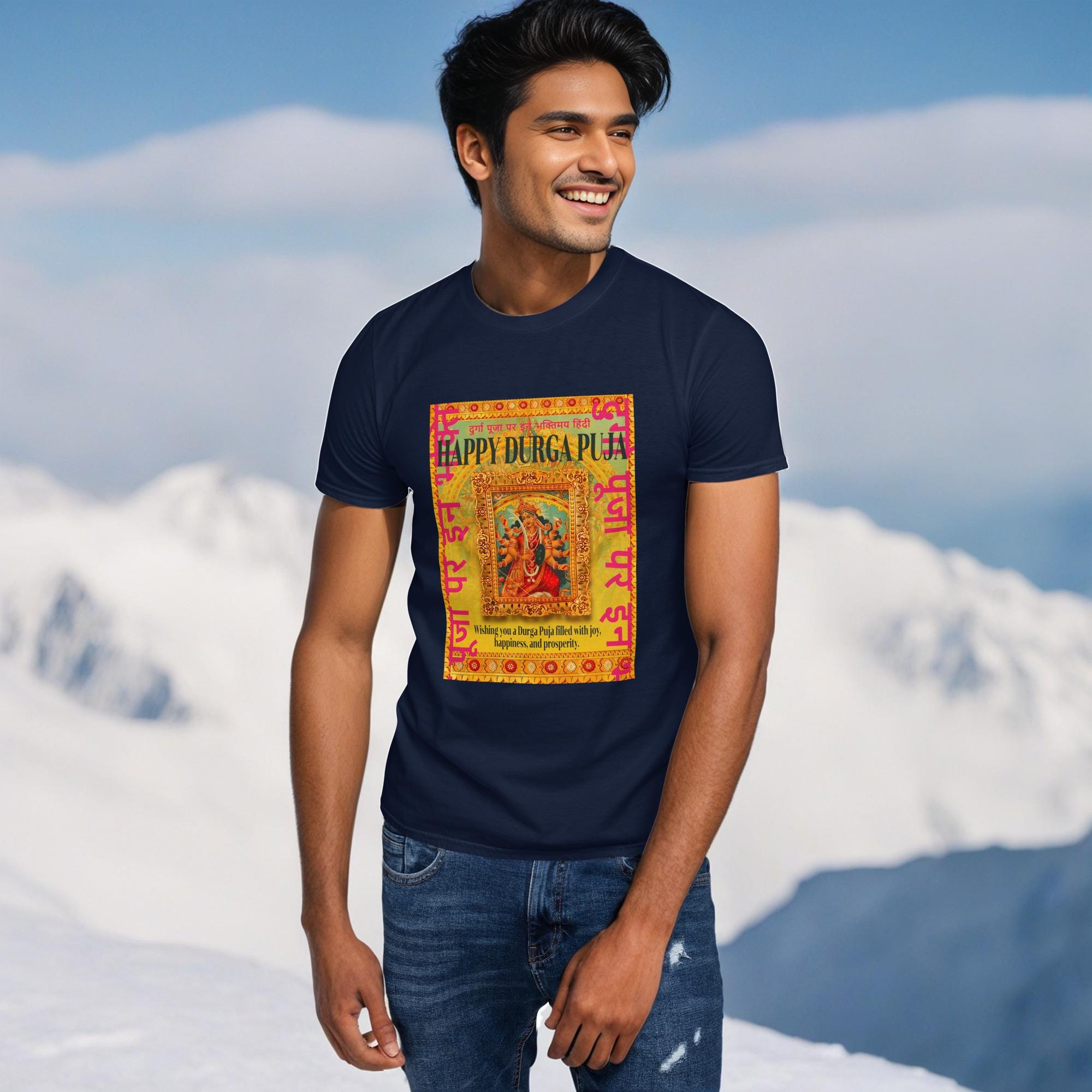Durga Puja T-Shirt: Hindu Goddess Graphic, 100% Cotton Unisex Tee