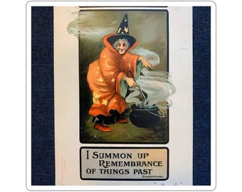Vintage Halloween Sticker Pack, Witch Black Cat Jack O Lantern Decals, Retro Spooky Journal Ephemera, Antique Postcard Art, Fall Gift Set