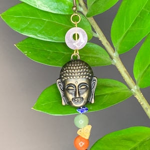 Balancing Buddha face Crystal Earring
