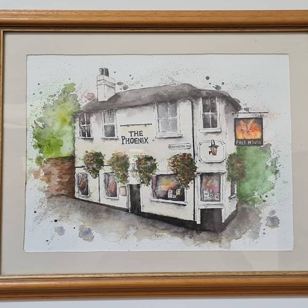 Custom Building Portraits - personalised hand-painted watercolours (birthdays, anniversaries, weddings, Valentine's)