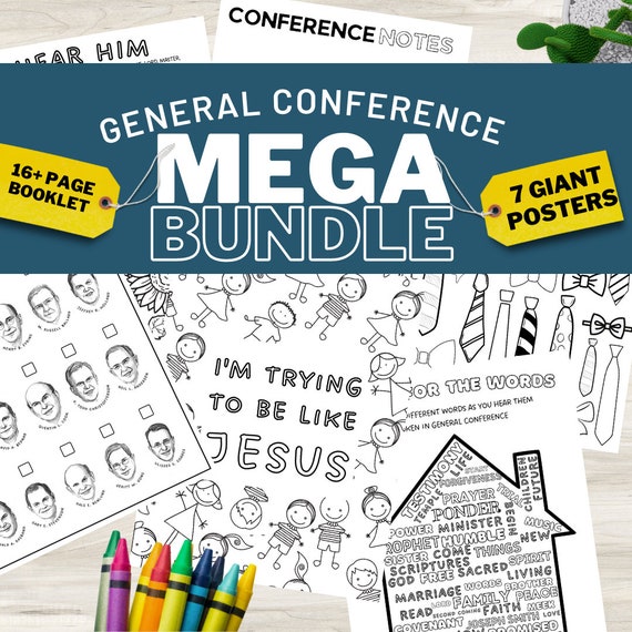 LDS General Conference Packet Coloring Bundle for Kids April Etsy