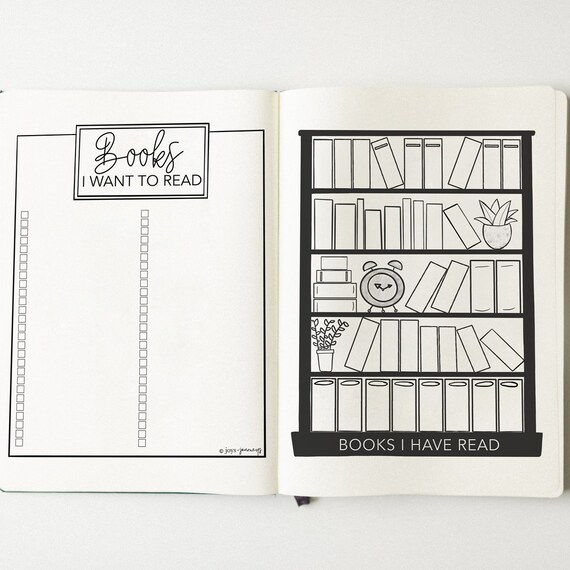 PRINTABLE Book Shelf Books Read Planner Page Bullet Journal | Etsy