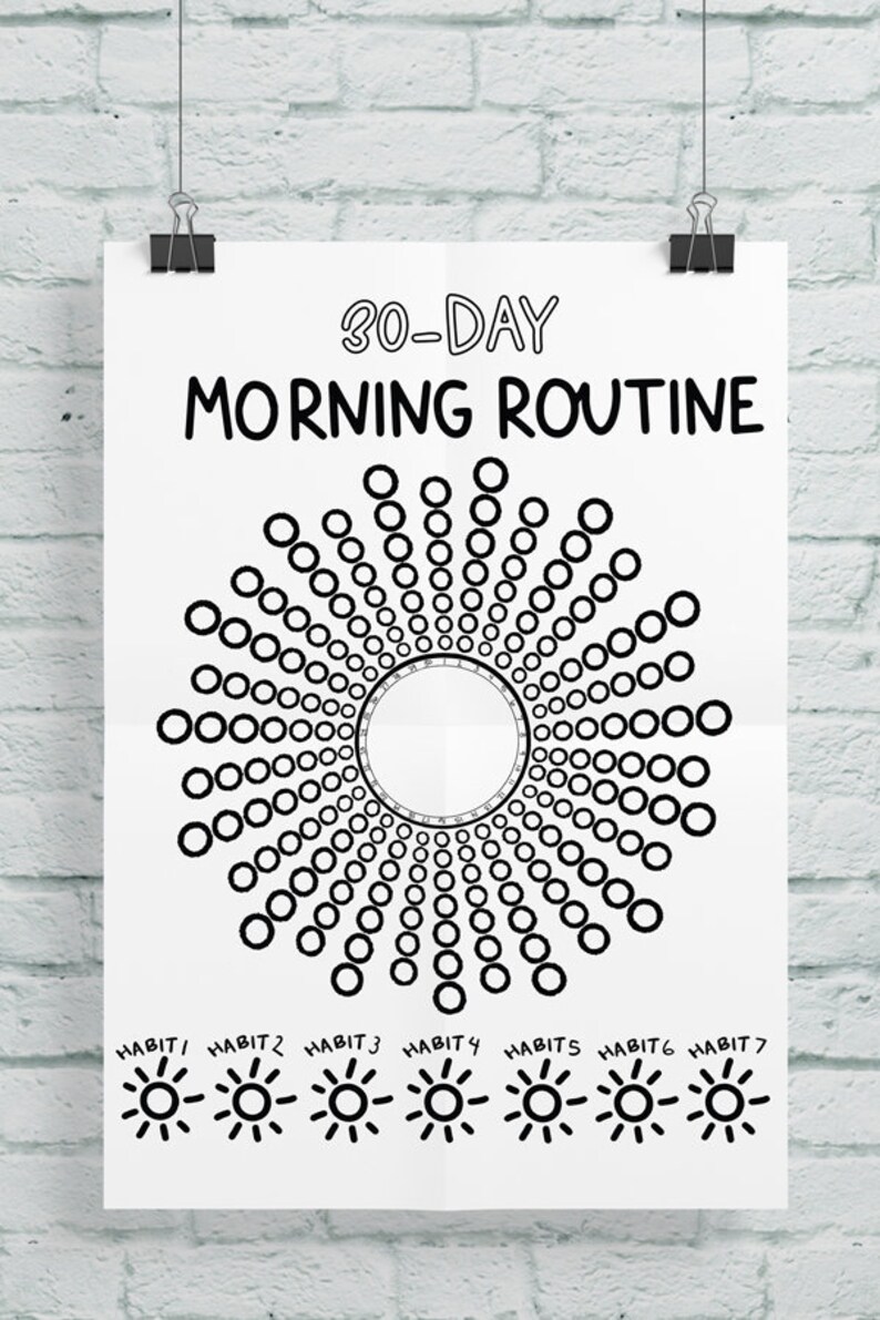Morning Routines Bullet Journal Page Habit Tracker Goodnotes - Etsy