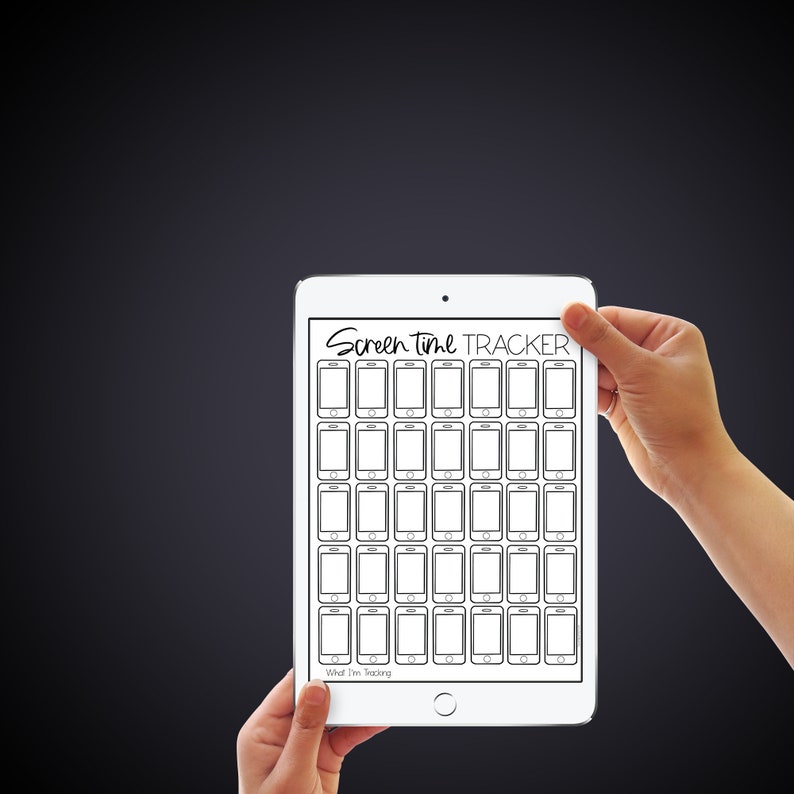 Screen time tracker printable etsy