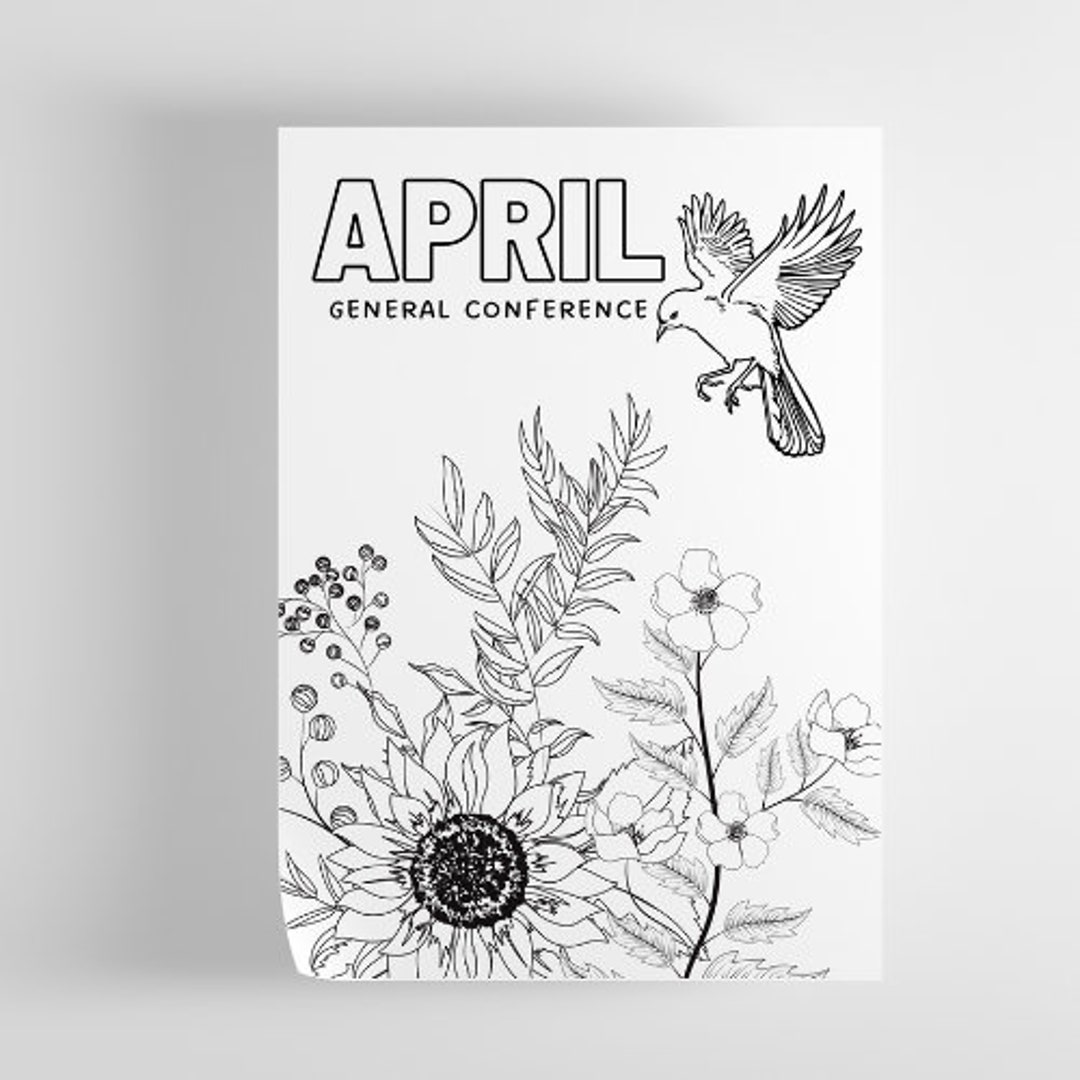 April General Conference Coloring Page Note Taking for 2023 LDS General