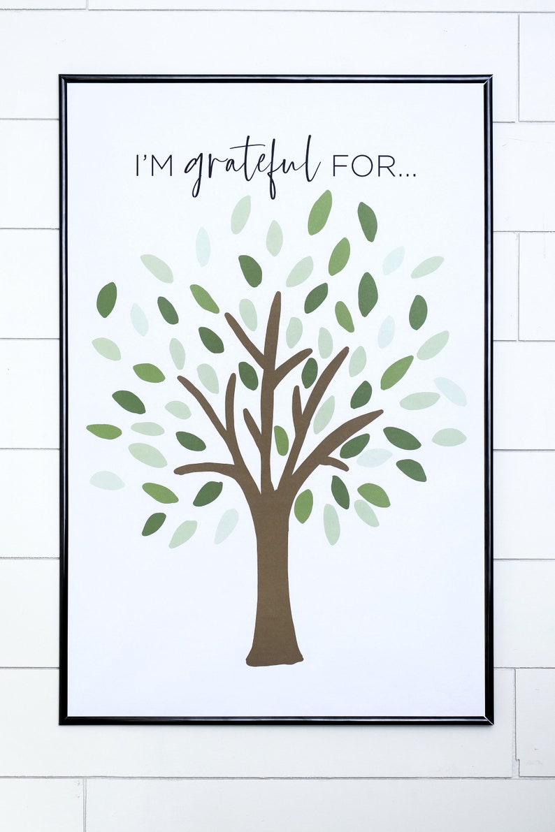 Oversized Thankful Tree gratitude Tree Print - Etsy
