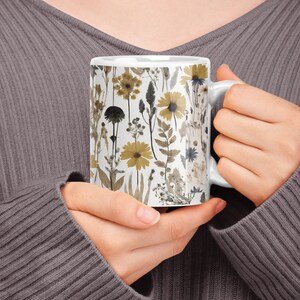 Wildflower Mug, Floral Mug, Mug With Flowers, 11oz Mug, Fall Mug, Coffee Mug, Tea Cup, Gift For Her, Floral Tea Cup, Flower Gift, Flower Mug