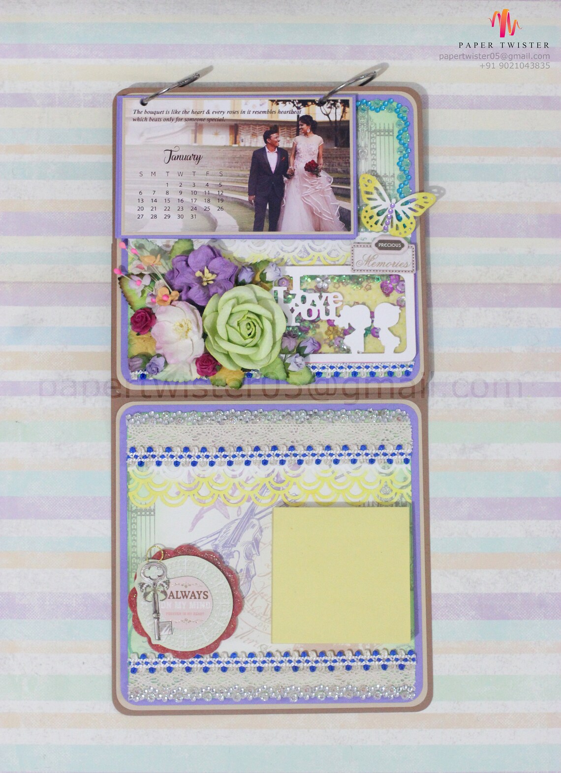 Personalized Desk Calendar With Notepad Easel Card With Etsy