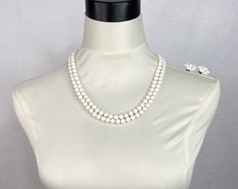 Vintage Glass Necklace and Earring Set