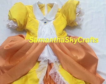 Super Mario Dress Adult Mario Daisy Yellow Princess Dress Cosplay Costume