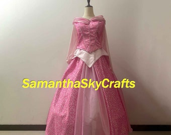 Aurora Princess Dress Sleeping Beauty Dress, Aurora Pink Dress Woman Girls Cosplay Costume