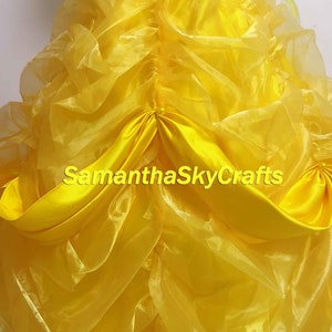 Belle Princess Cosplay Adult Woman Kids, Belle Princess Dress Belle Yellow Dress Cape Cosplay Costume image 9