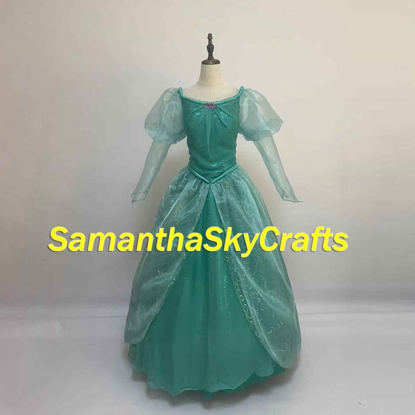 Inspired By Ariel Dress, Ariel Cosplay Costume, Ariel Mermaid Dress Ariel Green Dress Woman Adult Cosplay Costume