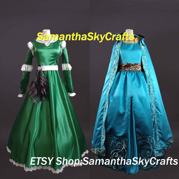 Just Brave Merida Princess Outfit Merida Princess Vestido Cosplay Costume Women Adult Custom Made