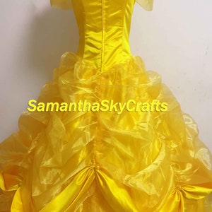 Belle Princess Cosplay Adult Woman Kids, Belle Princess Dress Belle Yellow Dress Cape Cosplay Costume image 10