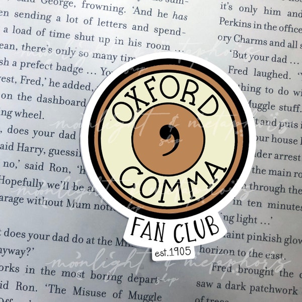 Oxford Comma Fan Club Sticker