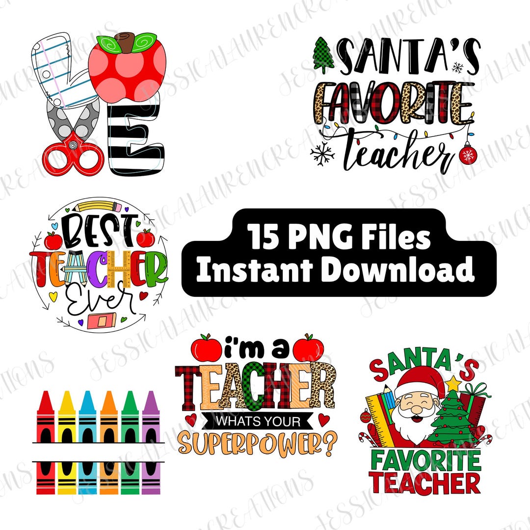 Teacher Christmas PNG Clipart Bundle (digital Download) - Etsy