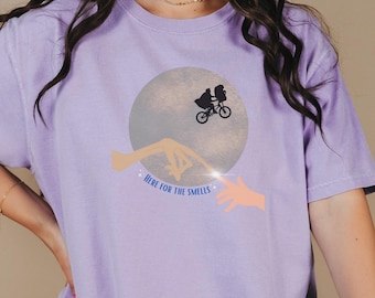Here for the Smells tee, ET's Adventure shirt, Universal Studios tee