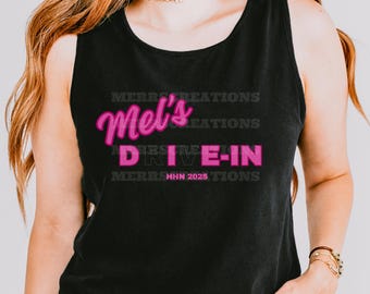 HHN Mel&#39;s Die-In Sign Tank Top | 2025 Horror Nights Tee | Universal Studios Halloween Horror Shirt | EPIC Universe
