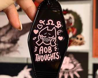 Portachiavi AoB Thoughts – Divertente portachiavi in acrilico Fandom