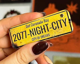 Night City - Car Plate Button | Cyberpunk 2077 Pin
