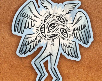 biblical accurate angels stickers | - Stickers - angel - cryptic - cryptid - witchy - eye - scp - monster - creepy