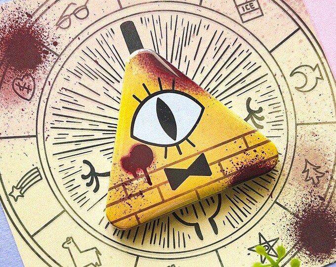 Bill Cipher Triangle Pin - Gravity Falls Fan Art - Etsy