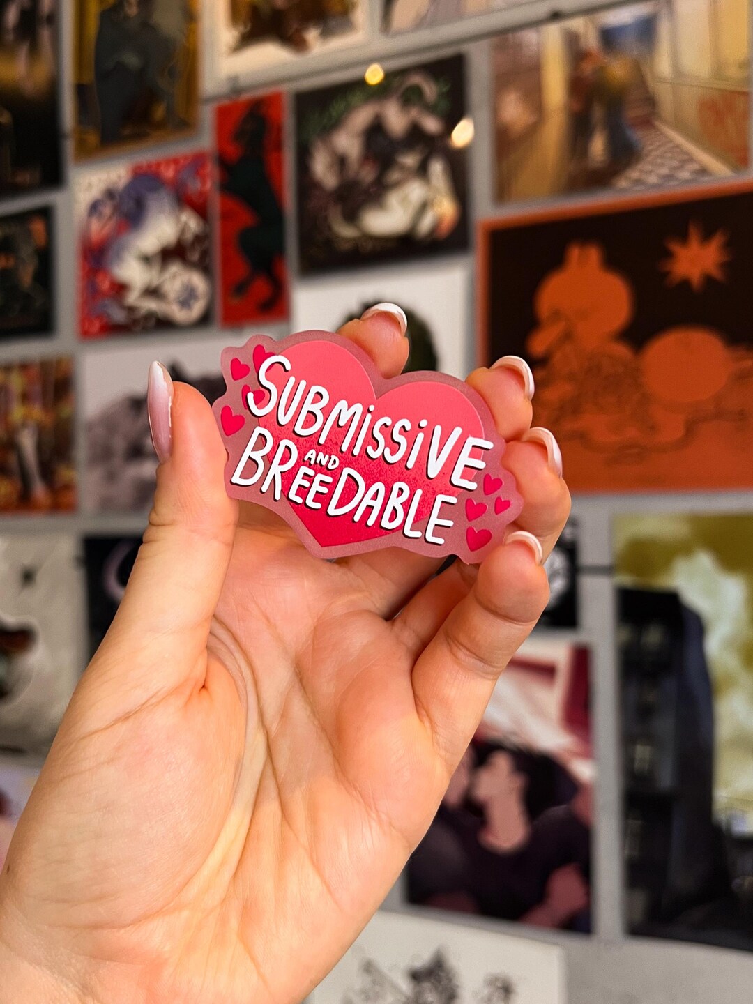 Submissive and Breedable - Pink Acrylic Pin | Ao3 - Fanfiction ...