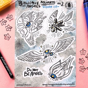 Biblical Accurate Angels Sticker Set Volume 2 - Cryptic angel stickers | cryptid - creepy - scp - monster - eye