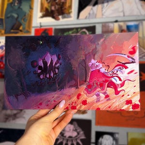 Lamb vs Leshy - Large Print | Cult of the Lamb - Slavic themed - cotl - Lambert - bishops - bishop - poster - artwork