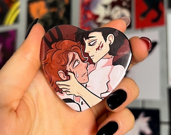 Rody and Vince Heart Shaped Button - Pin | Dead Plate - Rody Lamoree - Vincent Charbonneau