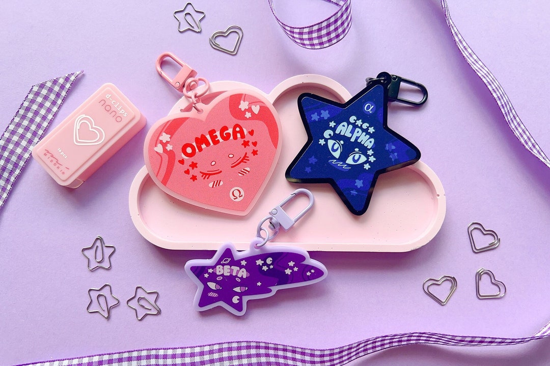 Omegaverse Pastel Keychains Keychain Omega Alpha Beta Etsy