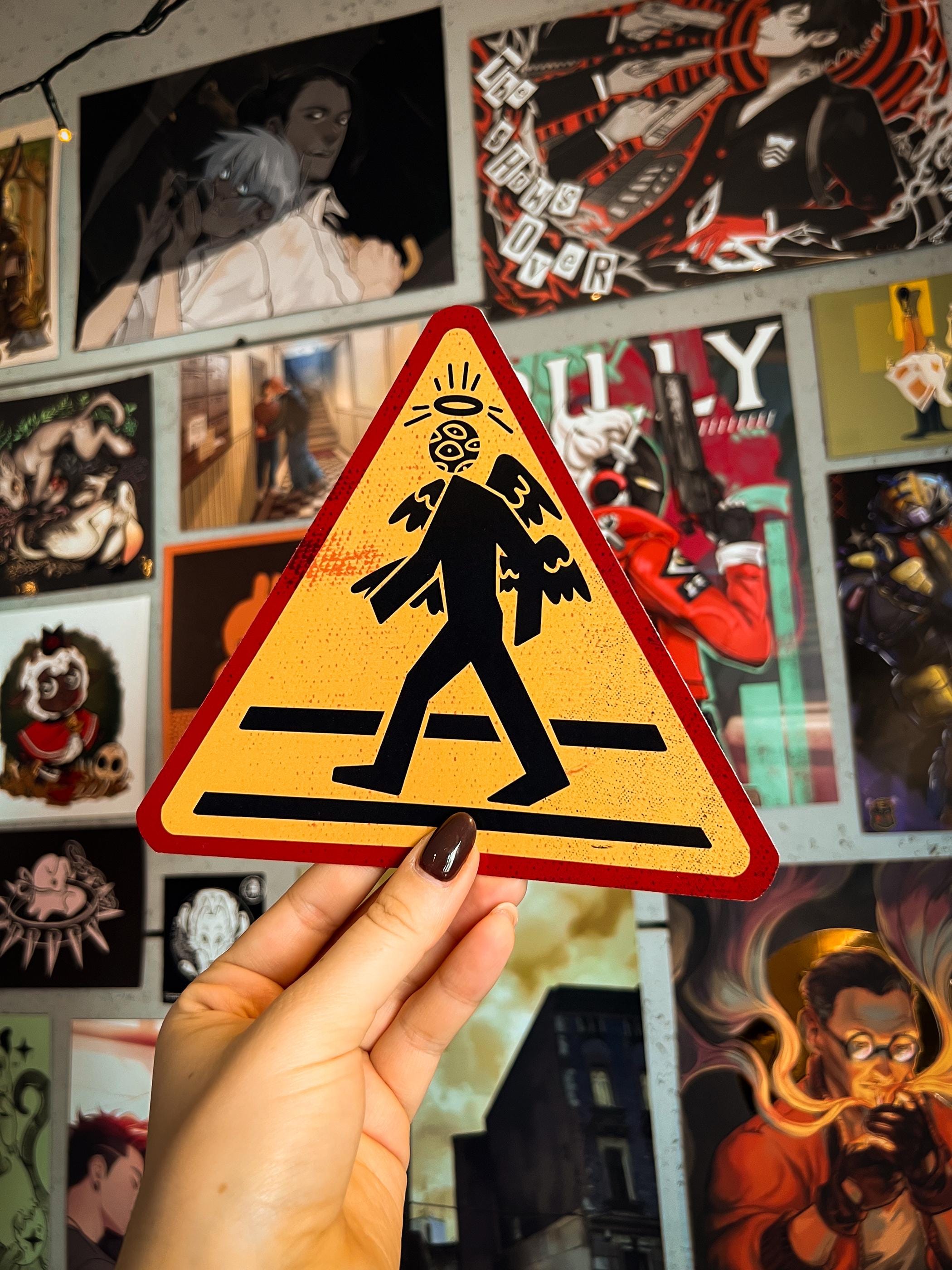 Angels Warning - Triangle Print Sign - Cryptid and Weirdcore Poster - Etsy