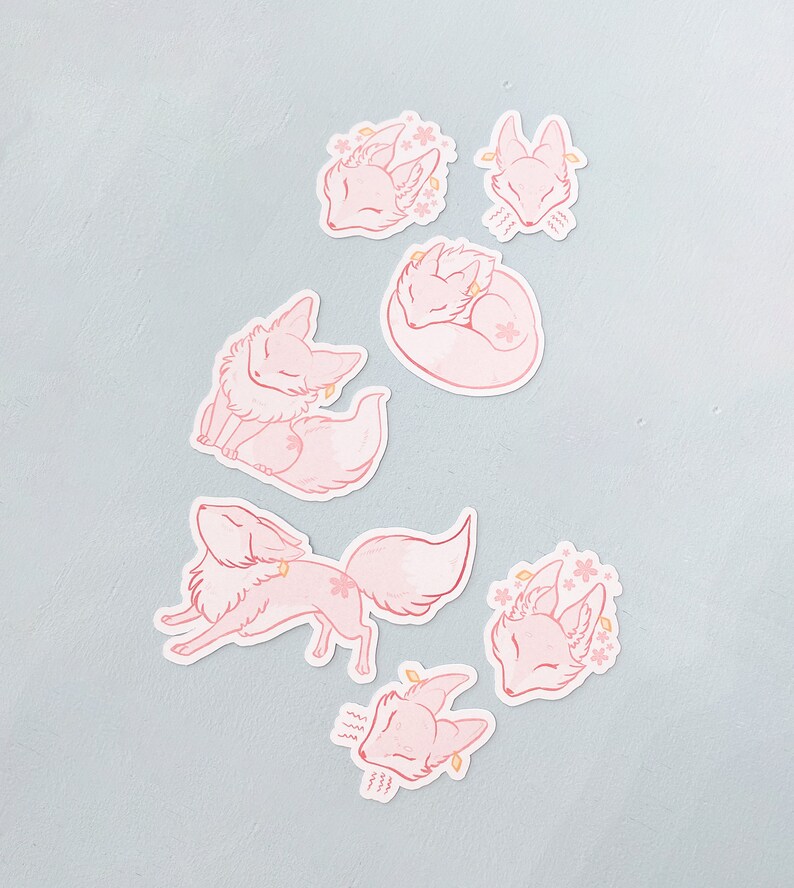 Yae Miko Fox Form Sticker Set Genshin Impact Pastel Pink Etsy Canada