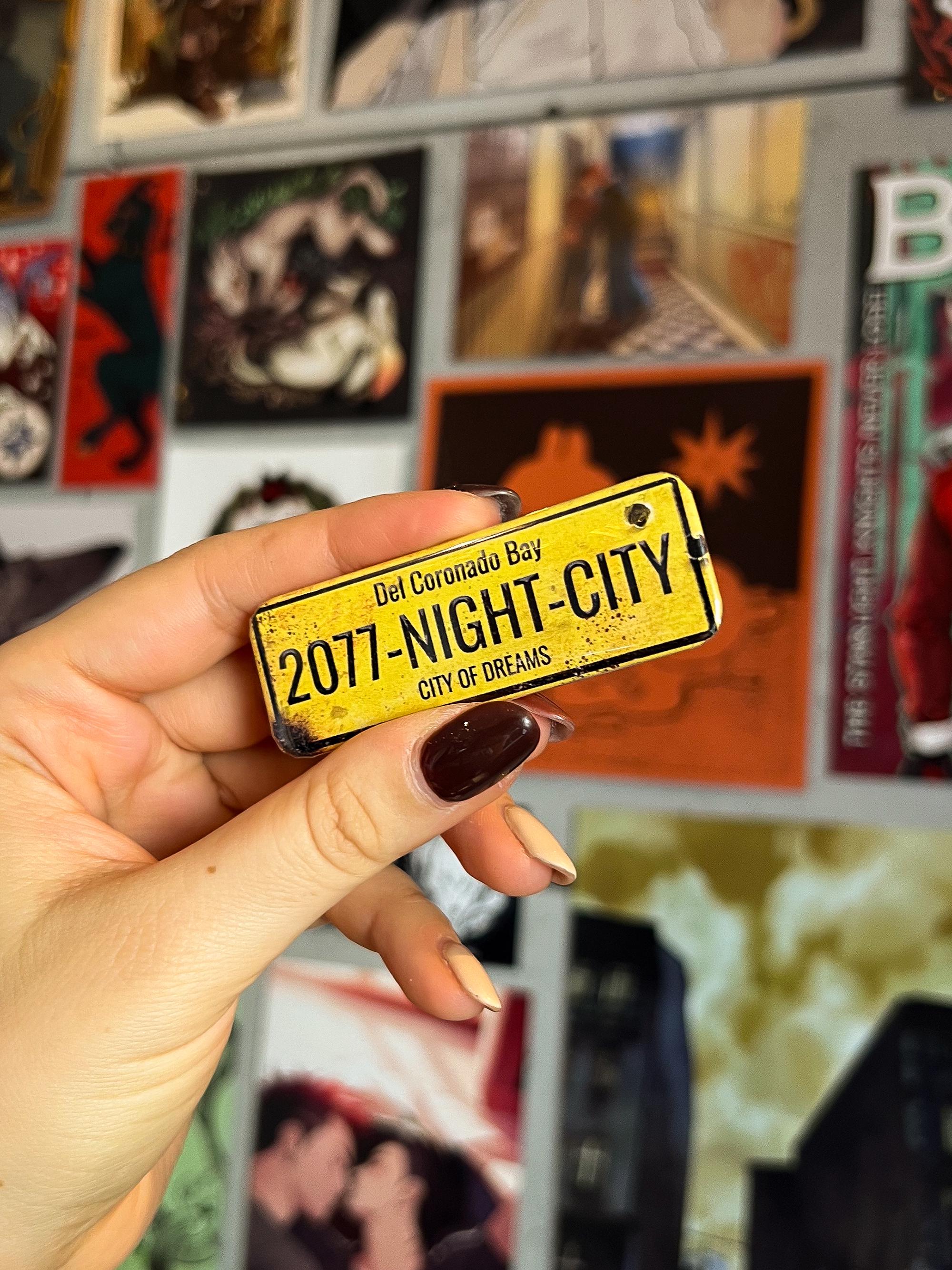 Night City - Car Plate Button | Cyberpunk 2077 Pin - Etsy