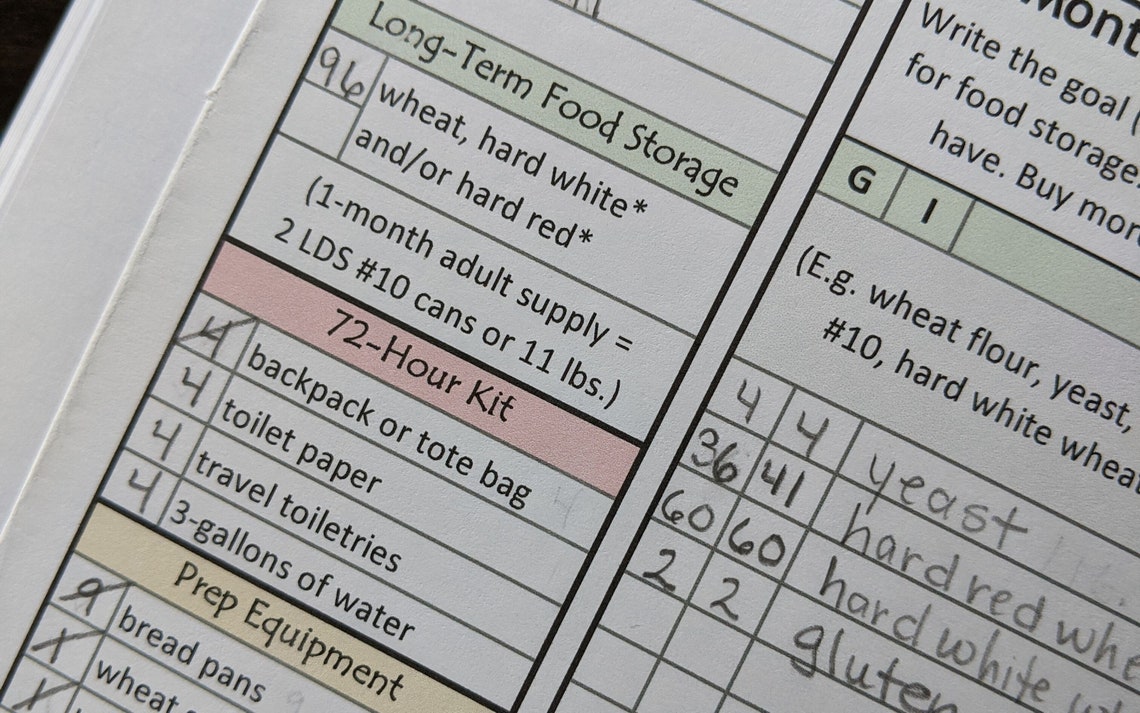 Food Storage Preparedness Guide printable LDS Planner | Etsy