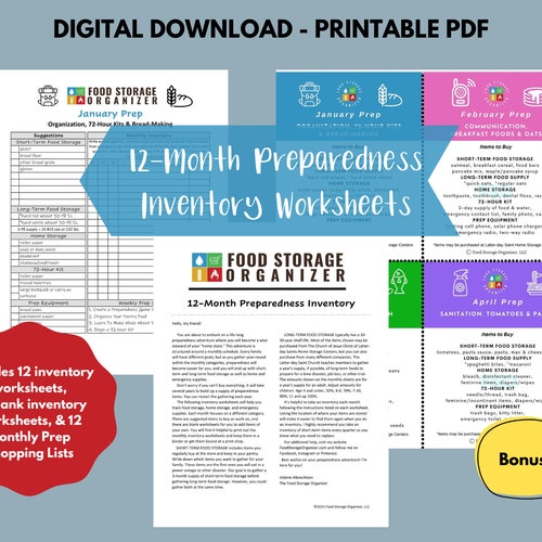 Food Storage & Emergency Preparedness Workbook Etsy