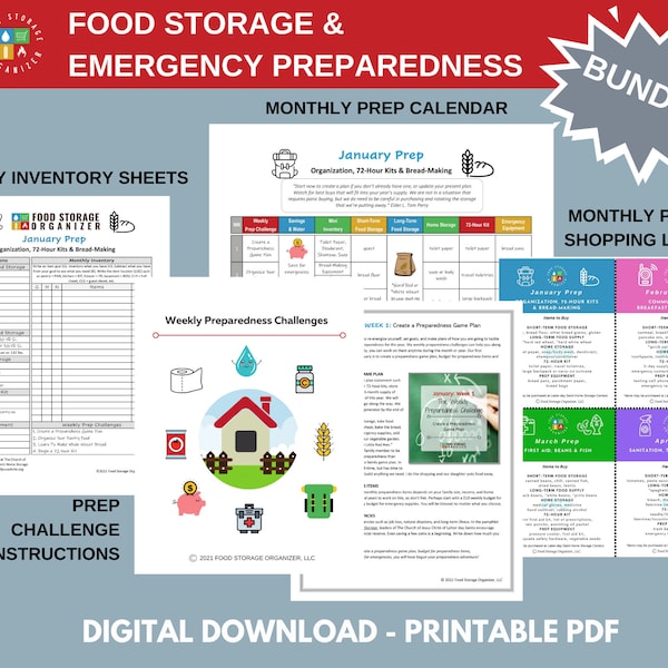 12-Month Food Storage - Emergency Preparedness BUNDLE - Latter-day Saint - 72-Hour Kit - DIGITAL DOWNLOAD