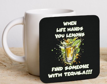 Tequila Themed Funny Coasters (Set of 6)