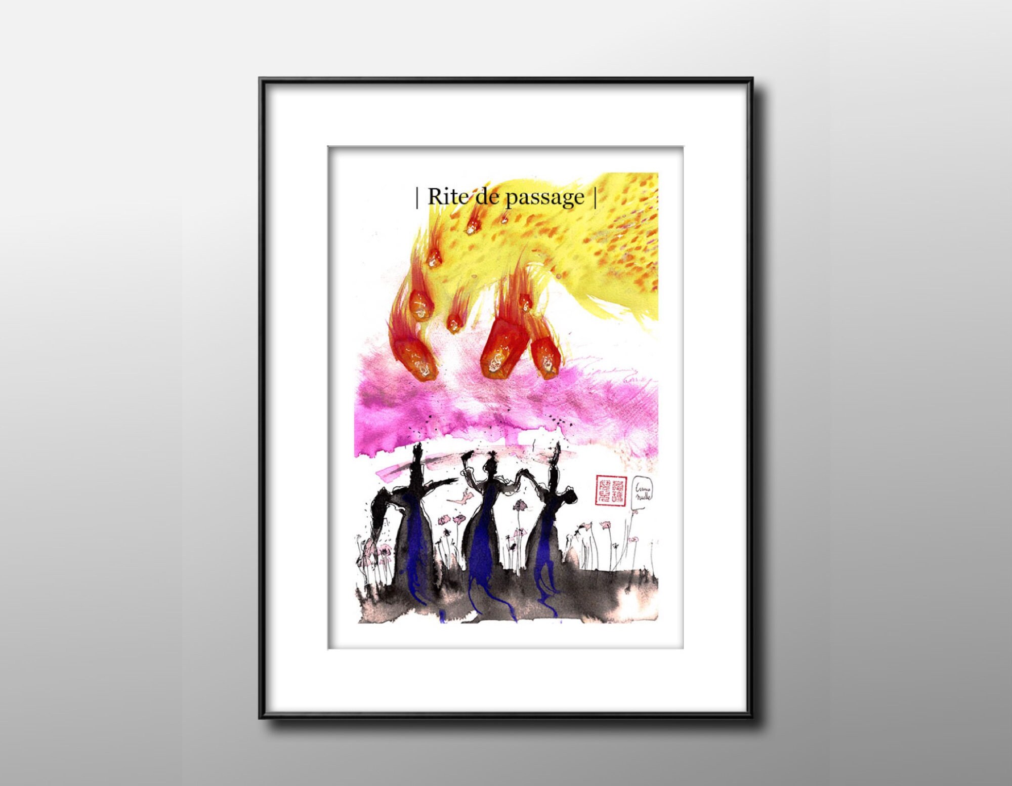 Rite de Passage - Affiche d'une Aquarelle Unique Pour Décoration d'intérieur
