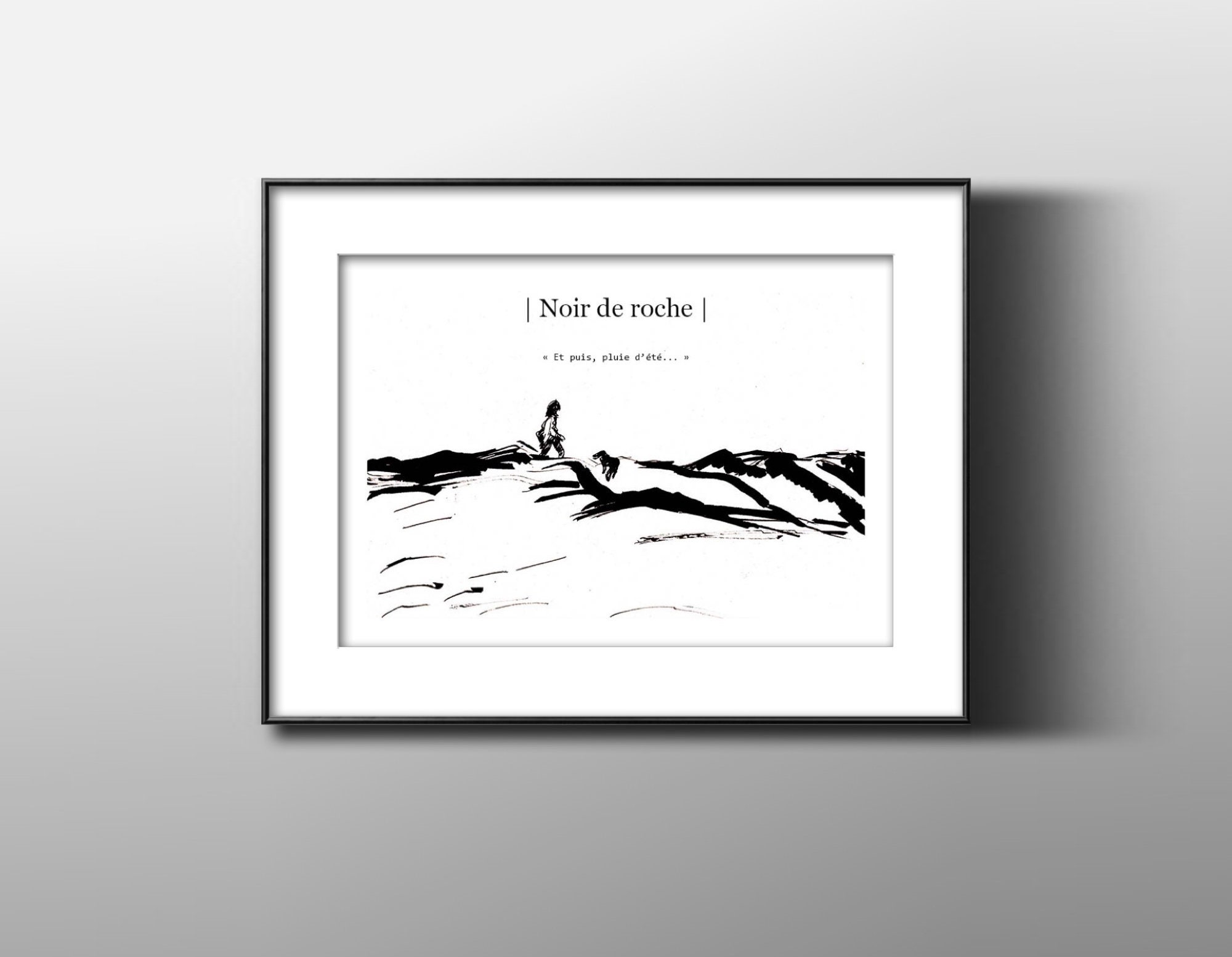 Noir de Roche - Affiche d'une Aquarelle Unique Pour Décoration d'intérieur