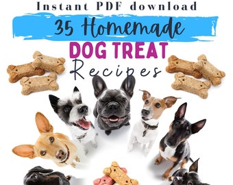 30+ Dog Treat Recipes ECookbook - Instant Download PDF - Homemade Dog Treat Biscuit Pupcakes Ice-cream Recipes Preservative Free