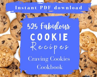 500+ Cookie Recipes PDF ECookbook - Instant Download - Chocolate Chip + More BONUS Meal Planner & 5 Ingredient 100 Cookie Recipe Card